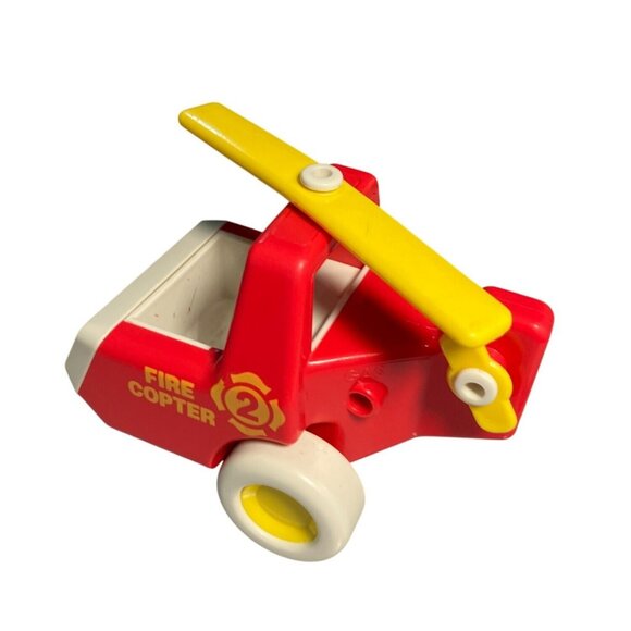 Bandai Tonka 1987 Fire Copter Toy Helicopter Red & Yellow Plastic Model - Picture 3 of 11